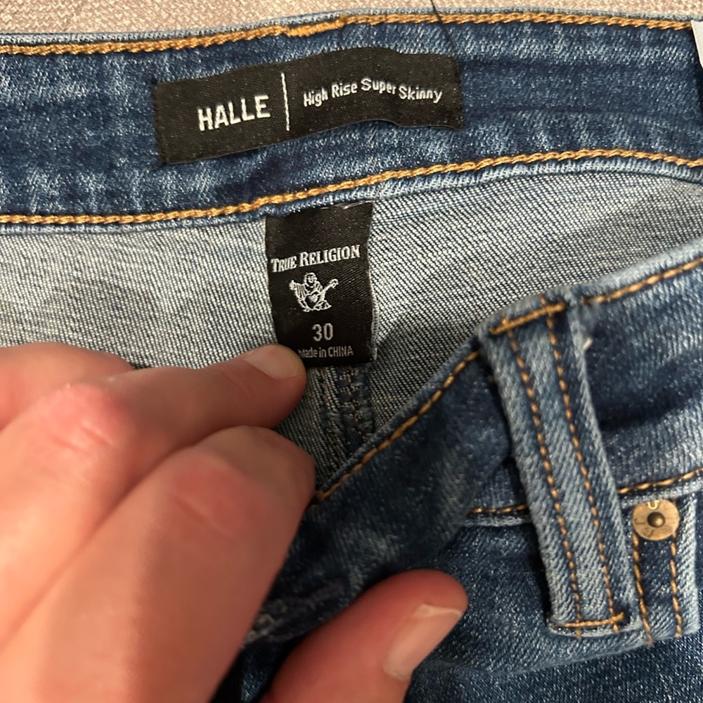 True Religion Halle High Rise Super Skinny Jeans - Blue